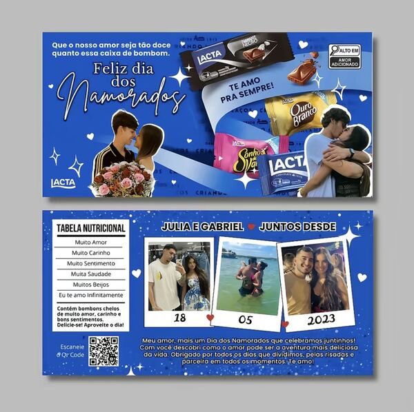 Caixa de bombom personalizada azul