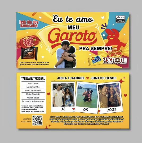 Caixa de bombom personalizada amarela