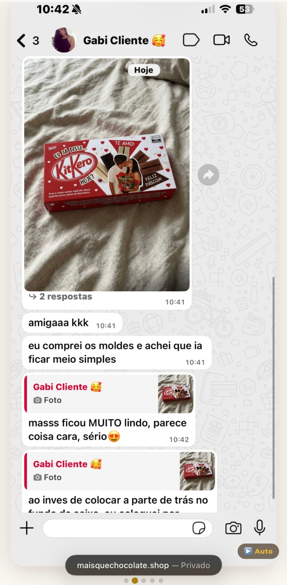 Depoimento real da Gabi no WhatsApp